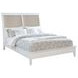 Bexhill White and Tan California King Upholstered Panel Bed