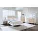 Bexhill White and Tan California King Upholstered Panel Bed