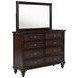 Andover Dark Oak 8 Drawer Dresser With Mirror