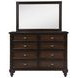 Andover Dark Oak 8 Drawer Dresser With Mirror
