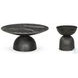 Corbett Polished Black Marble Small Round Occassional Table Set