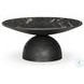 Corbett Polished Black Marble Small Round Coffee Table
