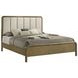 Amsbury Nutmeg and Beige California King Upholstered Panel Bed