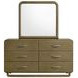 Amsbury Nutmeg 6 Drawer Dresser With Mirror