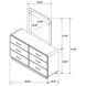 Amsbury Nutmeg 6 Drawer Dresser With Mirror