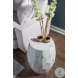Signature Designs White And Gray Bone Bello Faceted Drum Table