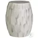 Signature Designs White And Gray Bone Bello Faceted Drum Table