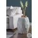 Signature Designs White And Gray Bone Bello Faceted Drum Table