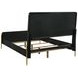 Arini Black and Cream King Upholstered Panel Bed