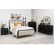 Arini Black and Cream King Upholstered Panel Bed