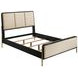 Arini Black and Cream California King Upholstered Panel Bed