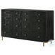 Arini Black and Cream Upholstered Panel Bedroom Set