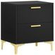 Kendall Black And Gold 2 Drawer Nightstand