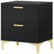 Kendall Black And Gold 2 Drawer Nightstand