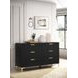 Kendall Black And Gold 6 Drawer Dresser