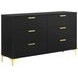 Kendall Black And Gold 6 Drawer Dresser