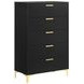 Kendall Black And Gold 5 Drawer Chest