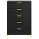 Kendall Black And Gold 5 Drawer Chest