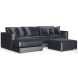 Remington Slate 131" LAF Sectional With Ottoman
