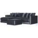 Remington Slate 131" LAF Sectional With Ottoman