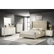 Lucia Beige Upholstered Wingback King Panel Bed From Coaster Furniture ...