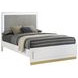 Caraway White and Gray California King Upholstered Panel Bed with LED Light