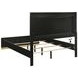 Caraway Black and Gray California King Upholstered Panel Bed with LED Light