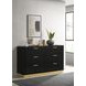 Caraway Black 6 Drawer Dresser