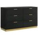 Caraway Black 6 Drawer Dresser
