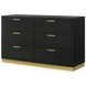 Caraway Black 6 Drawer Dresser