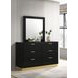 Caraway Black 6 Drawer Dresser with Mirror