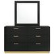 Caraway Black 6 Drawer Dresser with Mirror