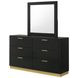 Caraway Black 6 Drawer Dresser with Mirror