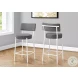 2247 Grey Fabric And White Metal Bar Stool Set Of 2