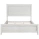 Marielle Distressed White King Upholstered Panel Bed