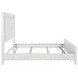 Marielle Distressed White King Upholstered Panel Bed