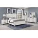 Marielle Distressed White King Upholstered Panel Bed