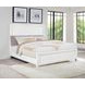 Marielle Distressed White California King Upholstered Panel Bed
