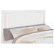 Marielle Distressed White California King Upholstered Panel Bed