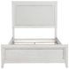 Marielle Distressed White Queen Upholstered Panel Bed