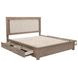 Kenora Barley Brown King Upholstered Platform Storage Bed