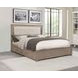 Kenora Barley Brown and Beige California King Upholstered Storage Panel Bed with LED Light