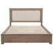 Kenora Barley Brown and Beige California King Upholstered Storage Panel Bed with LED Light