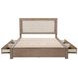 Kenora Barley Brown and Beige California King Upholstered Storage Panel Bed with LED Light