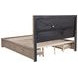 Kenora Barley Brown and Beige California King Upholstered Storage Panel Bed with LED Light