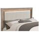 Kenora Barley Brown and Beige California King Upholstered Storage Panel Bed with LED Light