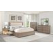 Kenora Barley Brown and Beige California King Upholstered Storage Panel Bed with LED Light