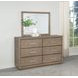 Kenora Barley Brown 6 Drawer Dresser With Mirror