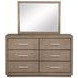 Kenora Barley Brown 6 Drawer Dresser With Mirror