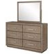 Kenora Barley Brown 6 Drawer Dresser With Mirror